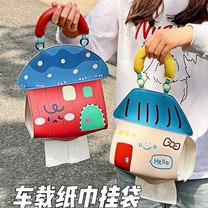 车载纸巾盒悬挂式创意可爱卡通车内装饰汽车椅背抽纸袋抽纸盒女生|undefined