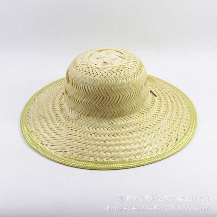 Summer Men's Labor Protection Farmer's Straw Hat Old Man Bamboo Large Brim Sun Protection Farmland Tea Hat Sun Hat