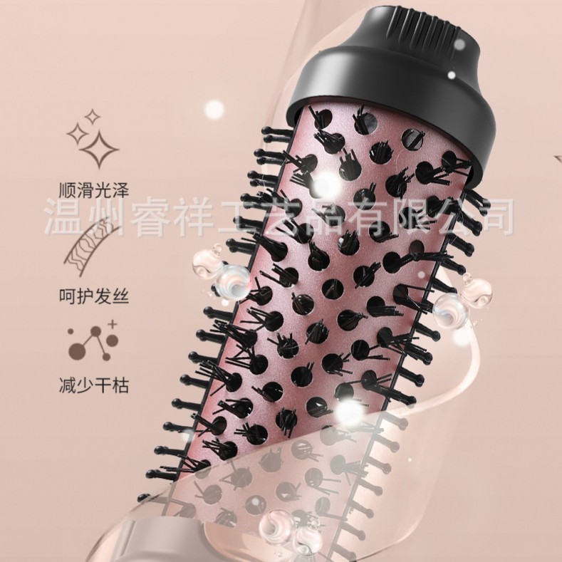 跨境打理神器蓬松高颅顶直卷两用便携卷发棒大卷刘海防烫电卷发梳|undefined