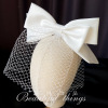 Summer hair accessory for bride with bow, veil, hairgrip, wholesale