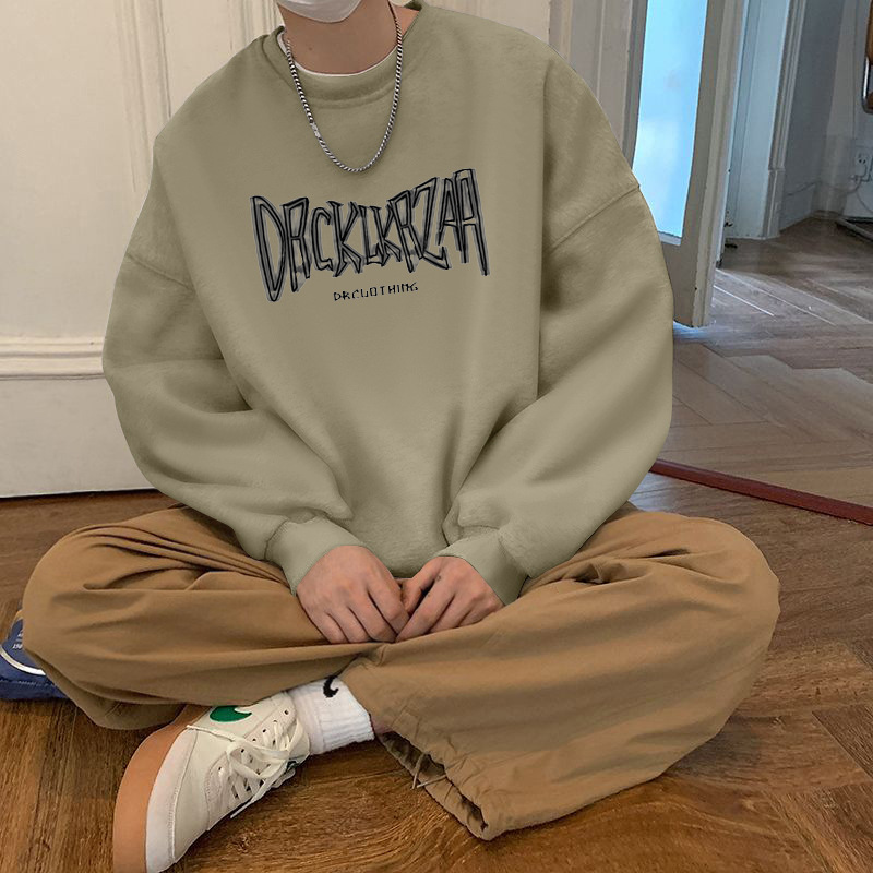 오트밀 그레이 라운드넥 스웨트셔츠 레귤러 스타일-2350 [GL]