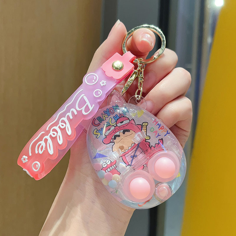 カピ水中シューティングゲーム機キーホルダークレヨンしんちゃんかわいい液体携帯ゲーム機ギフトペンダント|undefined
