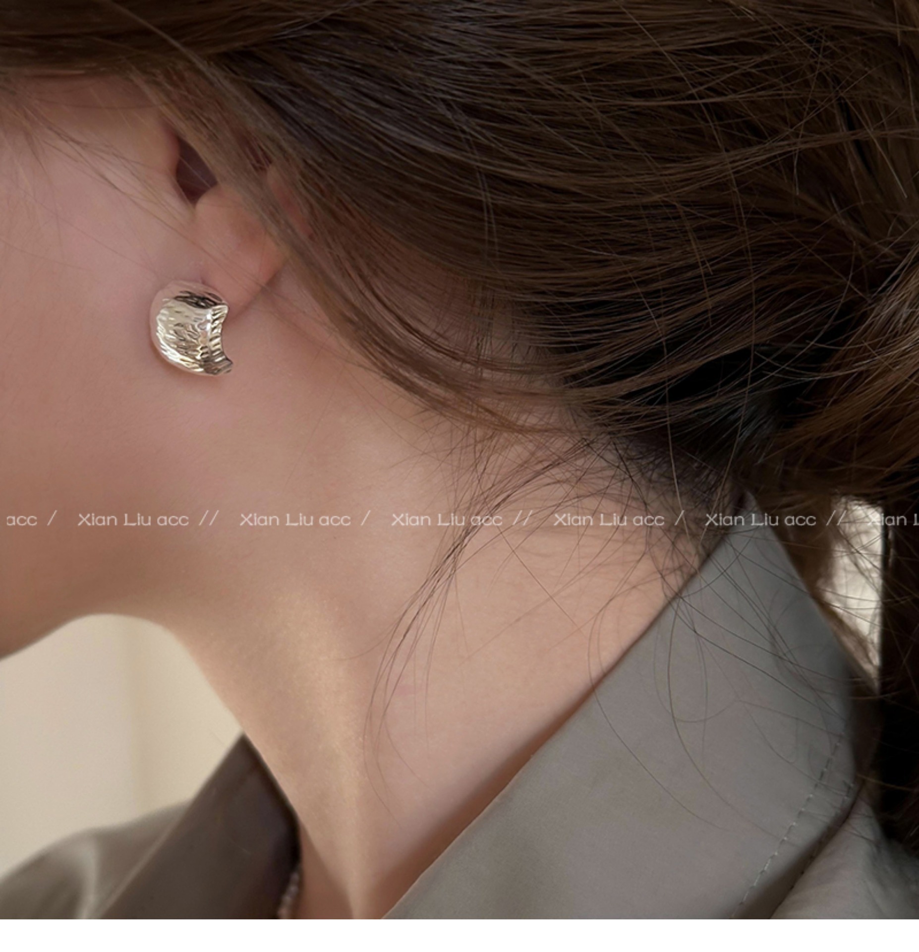 Orecchini in oro nuovi da donna in metallo di alta qualità, di lusso leggero e di nicchia, accessori per le orecchie dal temperamento unico_voghion.com