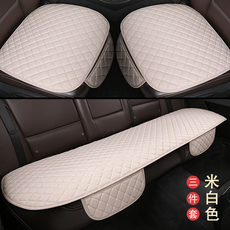 Seat cushion, seat cover — Universal Linen Car - beige-three-piece-set-universal