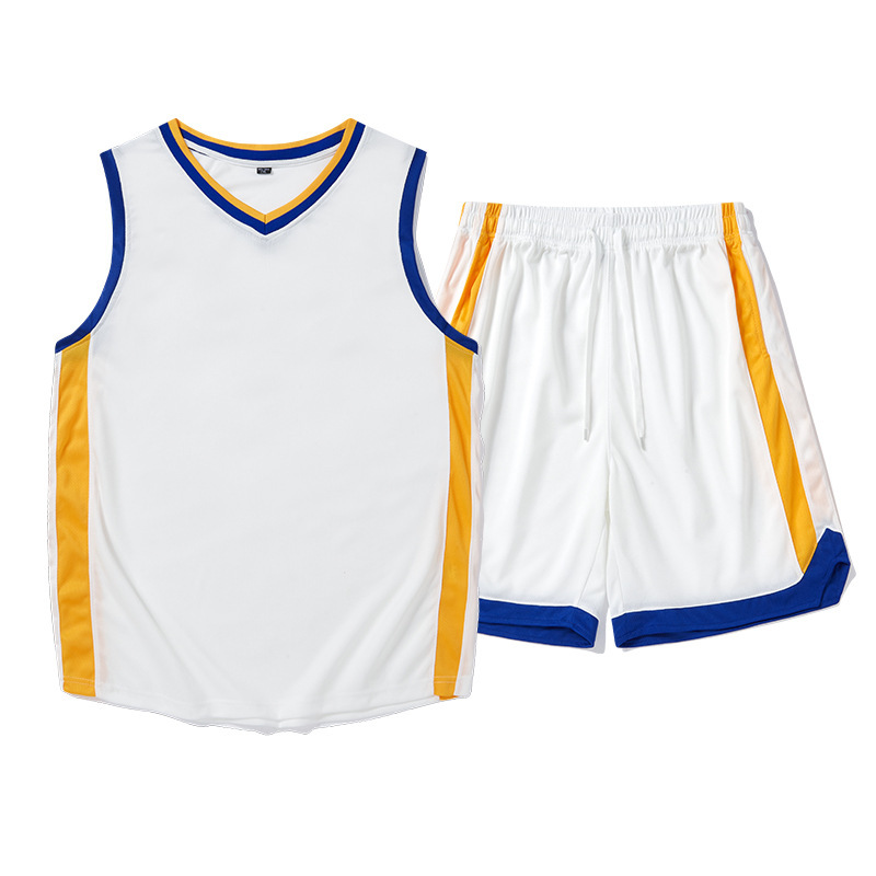 Basketball Uniform, Summer Sports Suit, Solid Color Vest, Sleeveless V-Neck T-Shirt, Plain Shorts, Two-Piece Running Suit Basketball Uniform, Summer Sports Suit, Solid Color Vest, Sleeveless V-Neck T-Shirt, Plain Shorts, Two-Piece Running Suit