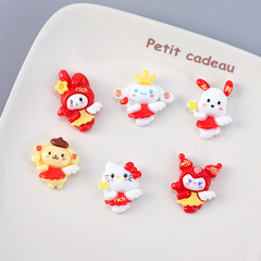 新春日系公仔卡通樹脂配件 DIY手機殼奶油膠輔料冰箱貼鑰匙掛件