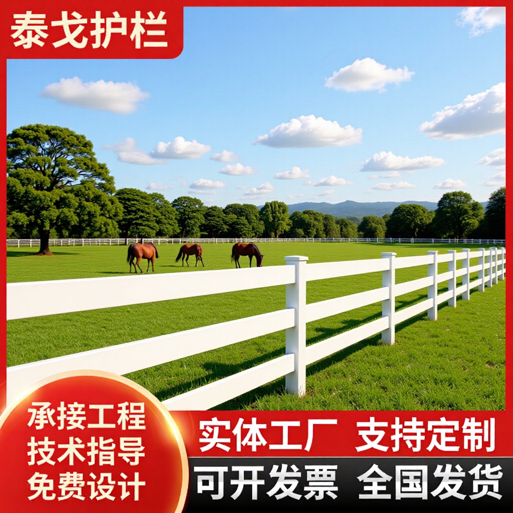 PVC马场护栏围栏农场跑马场马术俱乐部赛马场护栏露营地隔离护栏