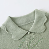 中老年女装秋冬新款复古风针织衫毛衣POLO领妈妈装长袖打底衫上衣，女装针织衫/毛衣，妃慕昵服饰