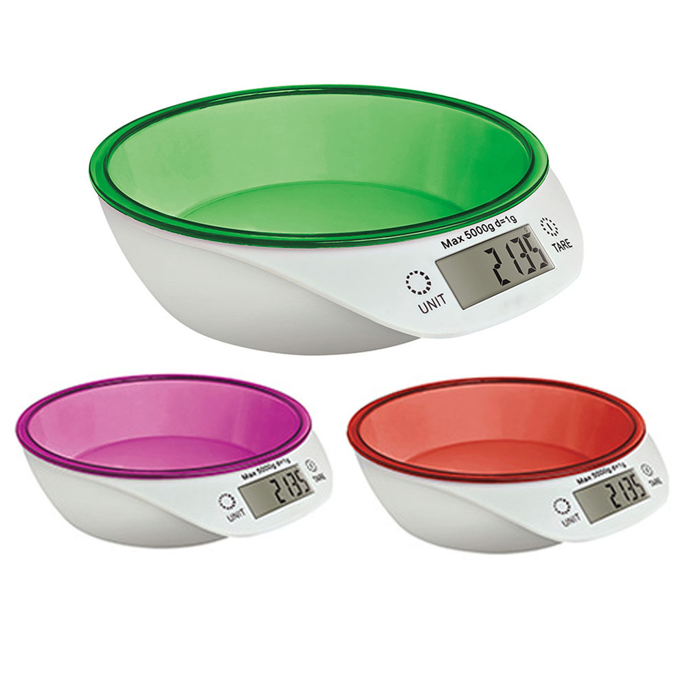 Cocina casera Hornear de alta precisión Báscula electrónica de peso pesado con plato tazón redondo Báscula electrónica de comida KITCHEN SCALE
