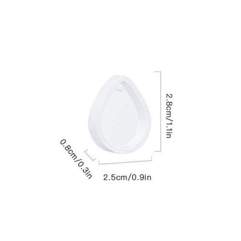 Colgante gota de agua redondo cuadrado oval espejo epoxi molde DIY llavero collar resina pendientes pequeño colgante