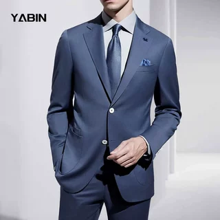 定制高端西装套装 男高级感休闲商务正装男装半麻衬羊毛礼服西服