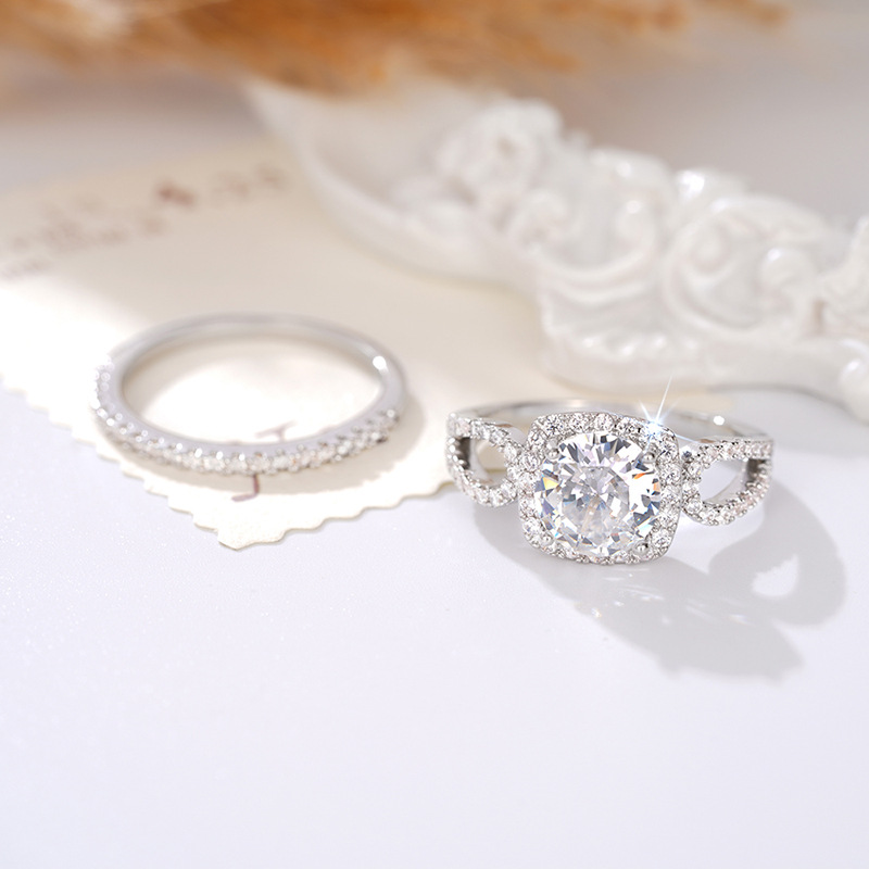 Unisex women's diamond-studded fashion elegant geometric ring fashion temperament wedding jewelry_voghion.com