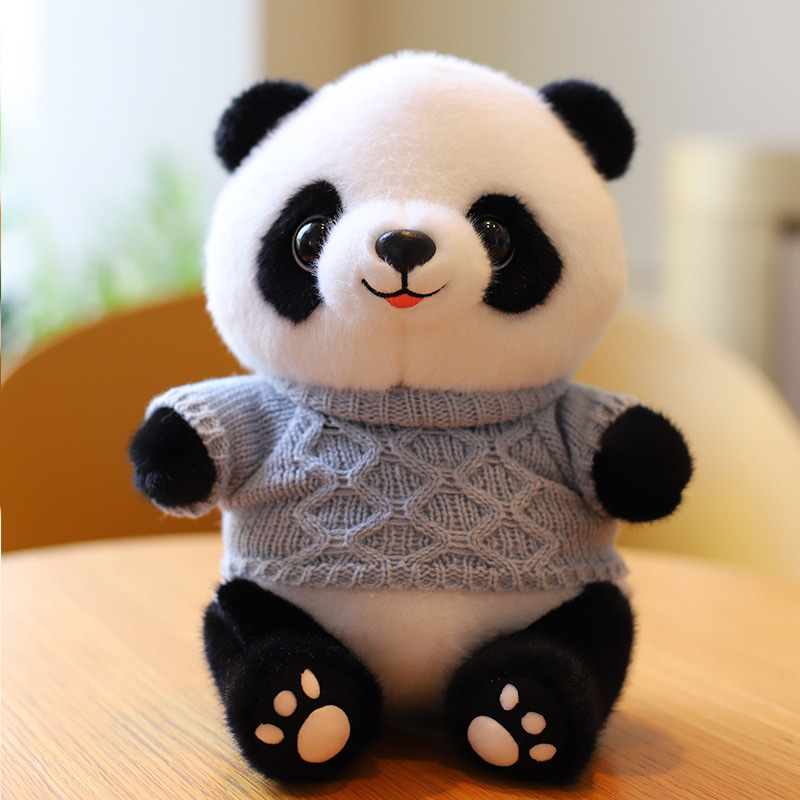 Disfraz encantador panda muñeca juguetes de peluche base panda recuerdos simulación tesoro nacional panda gigante puede agregar logotipo