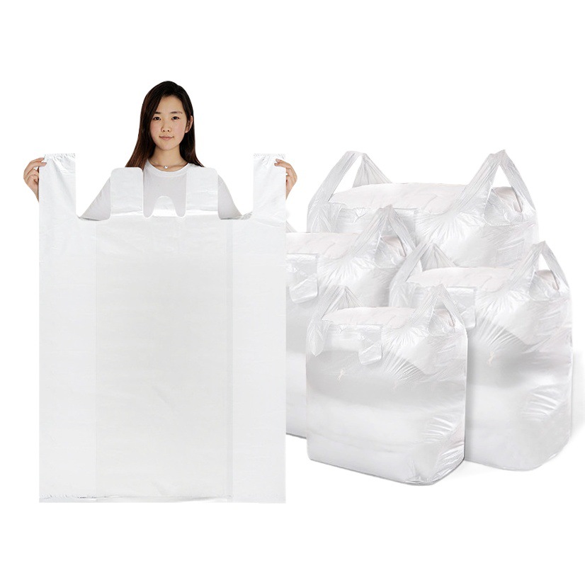 Gran bolsa de plástico chaleco engrosada edredón almacenamiento desechable bolsa conveniente al por mayor blanco mudanza ropa bolsa de embalaje