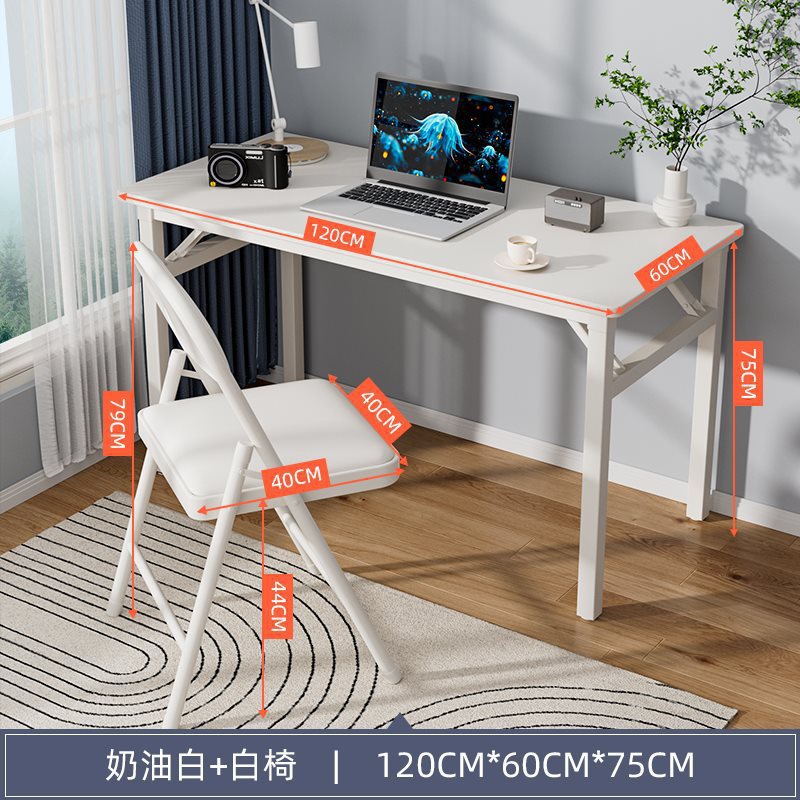 Mesa de escritorio plegable mesa de estudio de escritorio de escritorio de estudiantes de oficina en el hogar tabla pequeña tabla rectangular alquiler simple