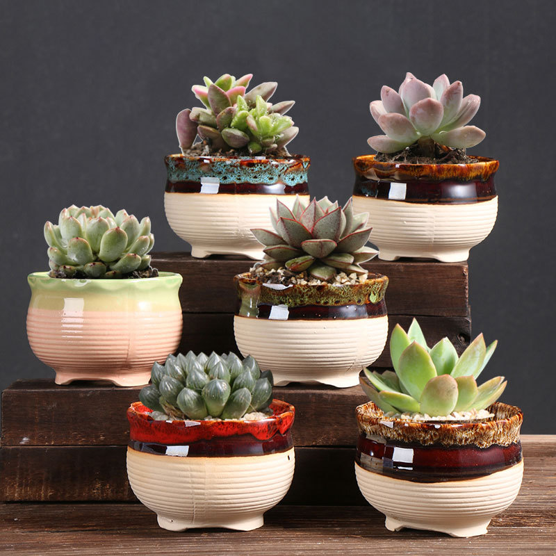 Cambio de horno pequeña olla suculenta maceta directa de fábrica planta de carne de hogar cerámica especial arcilla pequeña olla de liquidación al por mayor