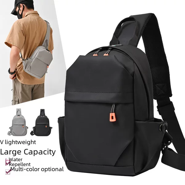 New Men's Chest Bag Urban Casual Pu Leather Film Shoulder Crossbody Bag Multifunctional Casual Chest Bag Cycling Bag Wholesale