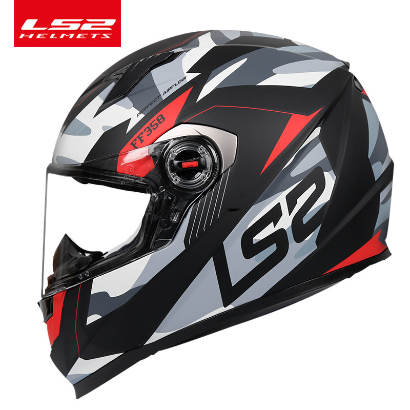Motosiklet kaskı (dəbilqə) — Motuoche Motorcycle Full Helmet - matte-blackred-camo-tank-l