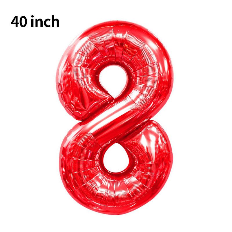 Globo digital transfronterizo grande de 40 pulgadas versión estadounidense 0-9 globo de película de aluminio decoración de fiesta de cumpleaños globo digital de imitación image 83