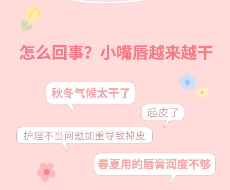 xixi Flower Story Temperature-sensitive Color-changing Lip Balm Moisturizes, hydrates, moisturizes, prevents dryness and cracking, and reduces lip lines. Colorless lip balm details Picture