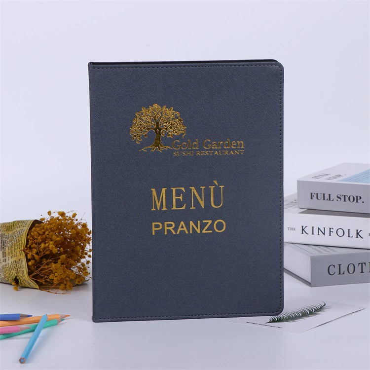 Дизайн меню отеля кожаный с отрывными листами цена этот отель a la carte Печатный рекламный Бронзовый логотип