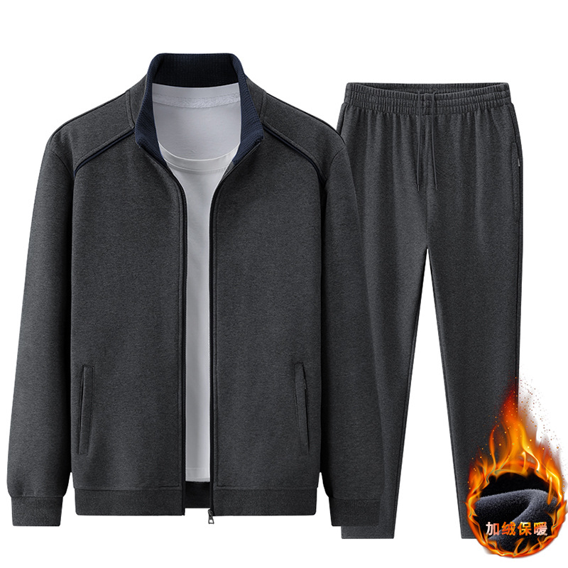 运动套装男士运动休闲青年男装加绒男冬季纯棉套装