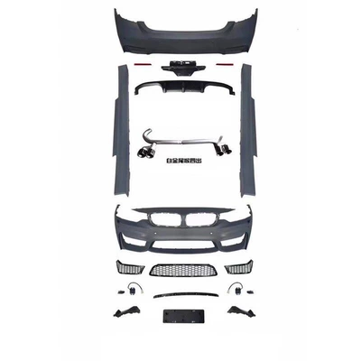 bumper, rear bumper, grille, MP style — Big Surrounded - m4-full-body-kit-silver-exhaust-tip