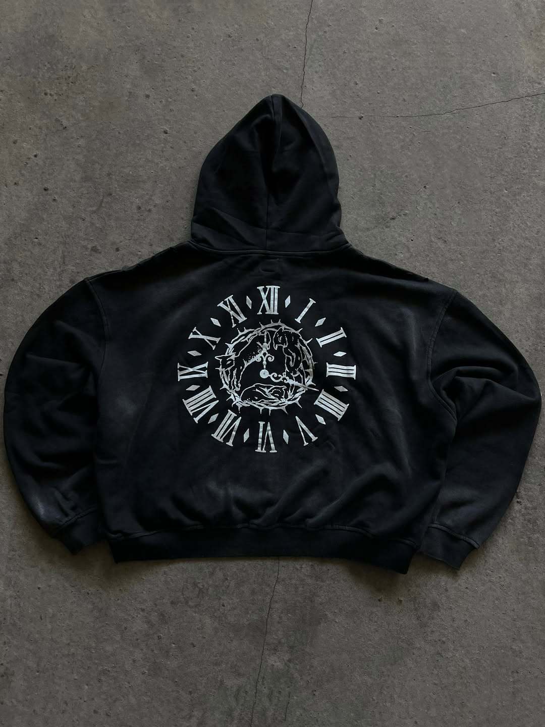 Men's Clothing European And American High Street Dark Style Hooded Zipper Sweatshirt Men And Women Autumn And Winter Trendy Street Retro Loose Jacket_viptrois.com