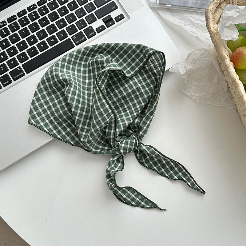 Bufanda triangular babero mujer primavera y otoño nuevo estilo todo-fósforo decoración de moda bufanda pequeña bufanda bufanda a cuadros diadema cinturón