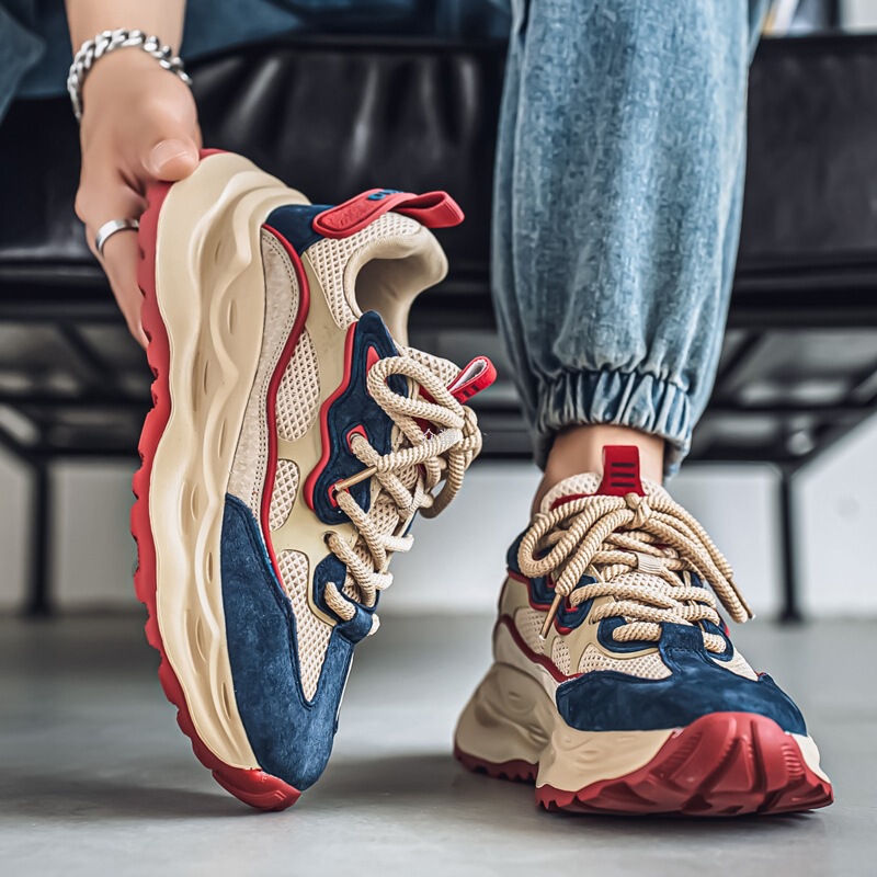 Trendy Street-Style Dad Shoes for Men, 2025 Summer New Fashion Color-Blocking Casual Sneakers, Men's Mesh Running Shoes Trendy Street-Style Dad Shoes for Men, 2025 Summer New Fashion Color-Blocking Casual Sneakers, Men's Mesh Running Shoes