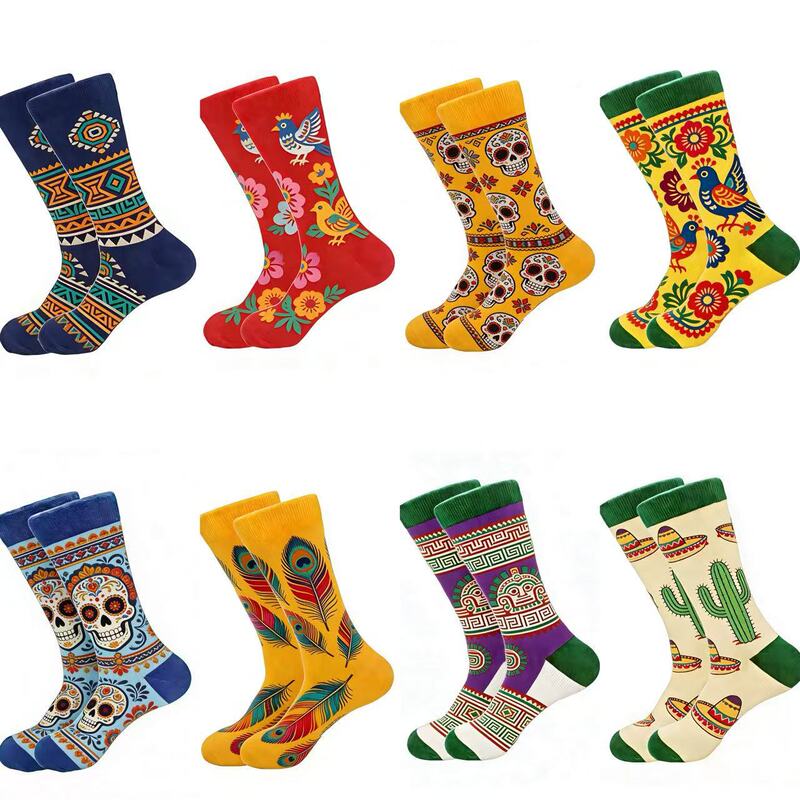Amazon Trendy Socks Creative Mid-Calf Cotton Socks Mexican Skull Socks Cactus Men's Socks Cross-Border New Trendy Socks Amazon Trendy Socks Creative Mid-Calf Cotton Socks Mexican Skull Socks Cactus Men's Socks Cross-Border New Trendy Socks