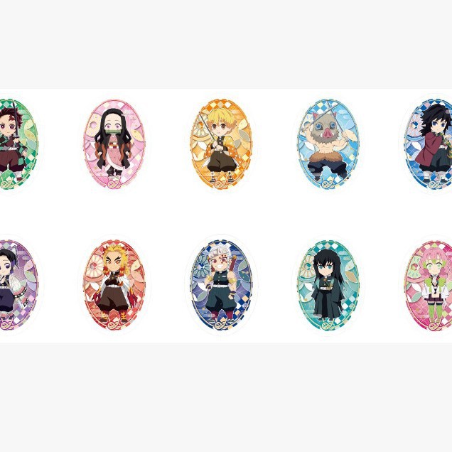 Mid-April Official Demon Slayer Tv Series Watercolor Standee Blind Draw Badge Color Paper Laser Ticket Tomioka Giyuu