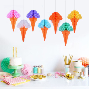 Ice cream pineapple honeycomb Ball flower wedding wedding room decoration new house layout props wedding birthday party