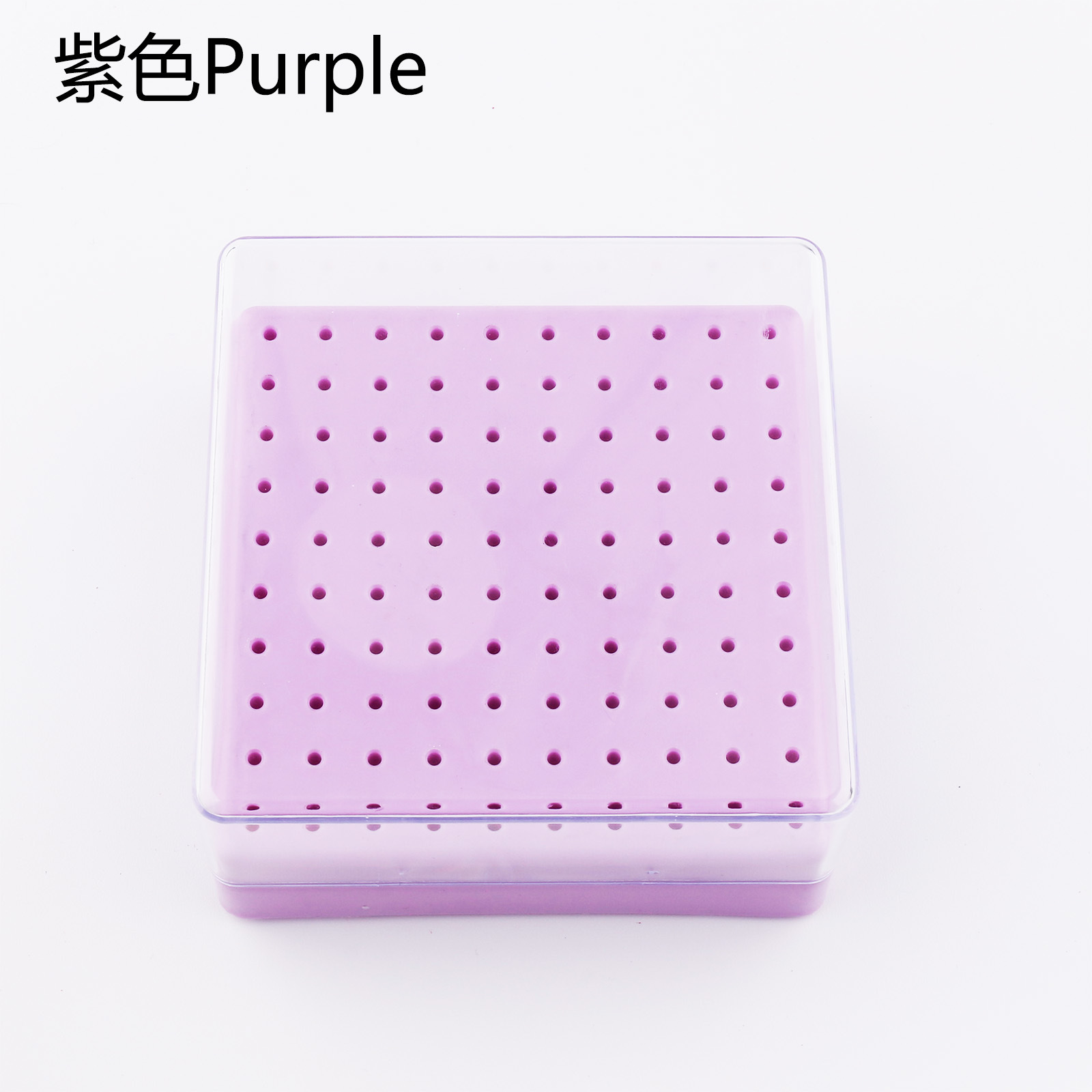 Nuevo pulizador de uñas 100 agujeros pulizador caja de almacenamiento broca caja de acabado caja de herramientas de uñas al por mayor