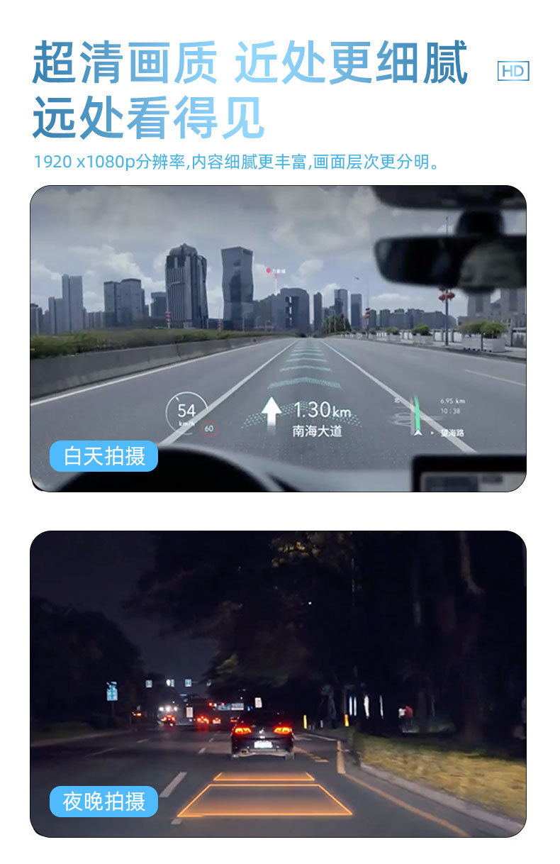 Cross-border special for usb recorder large screen navigation HD wiring-free with ADAS driving recorder in stock