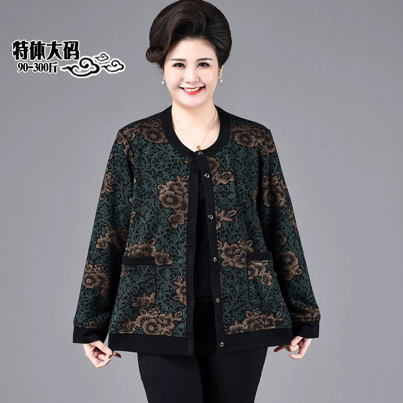 Утолщенный Новый кардиган на флисовой подкладке, маленькая рубашка, пальто больших размеров для средних и пожилых людей, модное пальто 12XL, толстая мама может носить