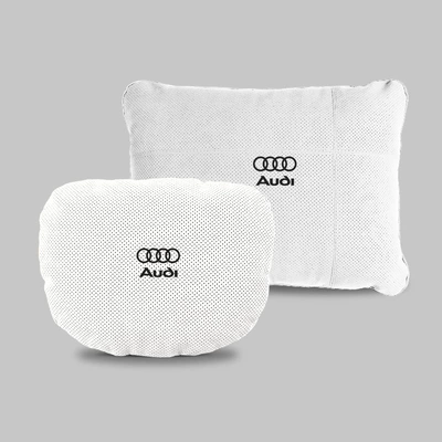 Headrest | car suede waist - audi-beige-headrest-lumbar-support-one-suit