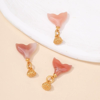 Fox Apple Spacer Bead Pendant, Zərgərlik ara hissələri - no-14-fishtail-lotus-pendant