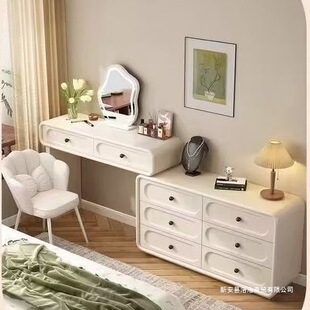 Cream Style French Dressing Table Simple Modern Light Luxury Dressing Table Bedroom Solid Wood Cupboard Storage Cabinet New Product