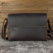 跨境远海疯马皮男包真皮男士单肩斜挎包背包简约复古头层牛皮小包