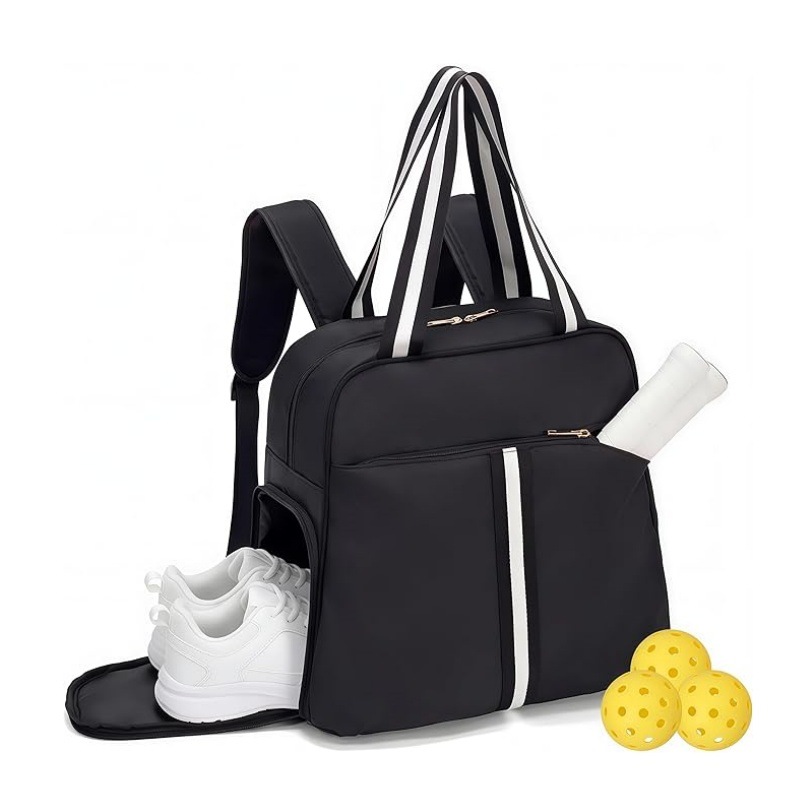 Cross-Border New Fashion Sports Tennis Bag, Large Capacity, Dual-Use as a Backpack and Shoulder Bag, with Shoe Compartment, Waterproof Pickleball Racket Bag