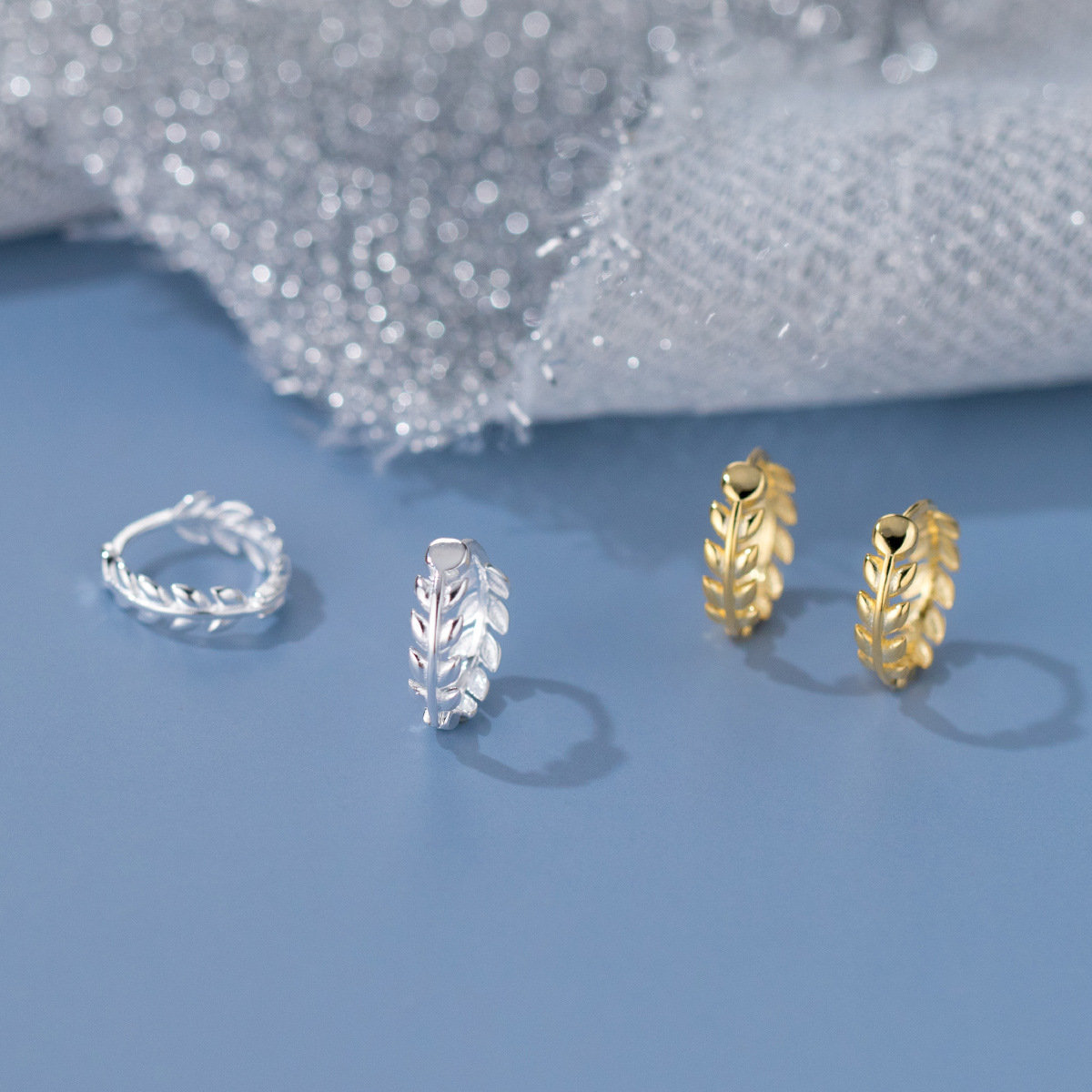 Eloch S925 ramas de oliva de plata pequeñas ramas frescas brote de orejas para mujeres sen simple y pequeño temperamento pendientes G7532