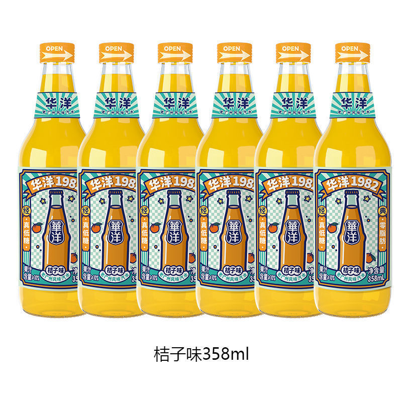 汽水1982碳酸饮料358ml*6瓶装0整箱批发网红饮料