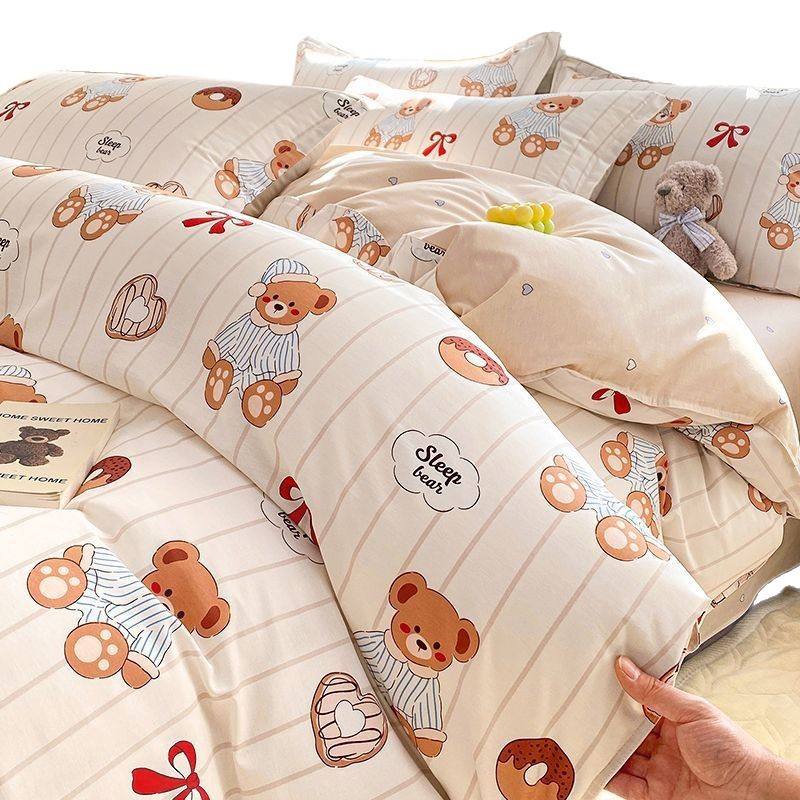 Funda de edredón de algodón de una sola pieza 150x200x230 Dormitorio Cama individual Funda de edredón de algodón 1 m 5 Juego individual Hoja de edredón 180x220