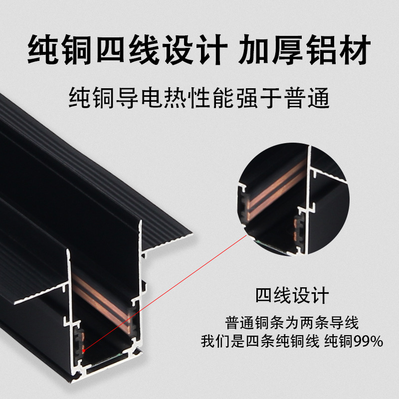 Luz de la pista magnética incrustado brillante y oculto foco sin marco sala de estar sin luz principal de Iluminación LED Luz de tira