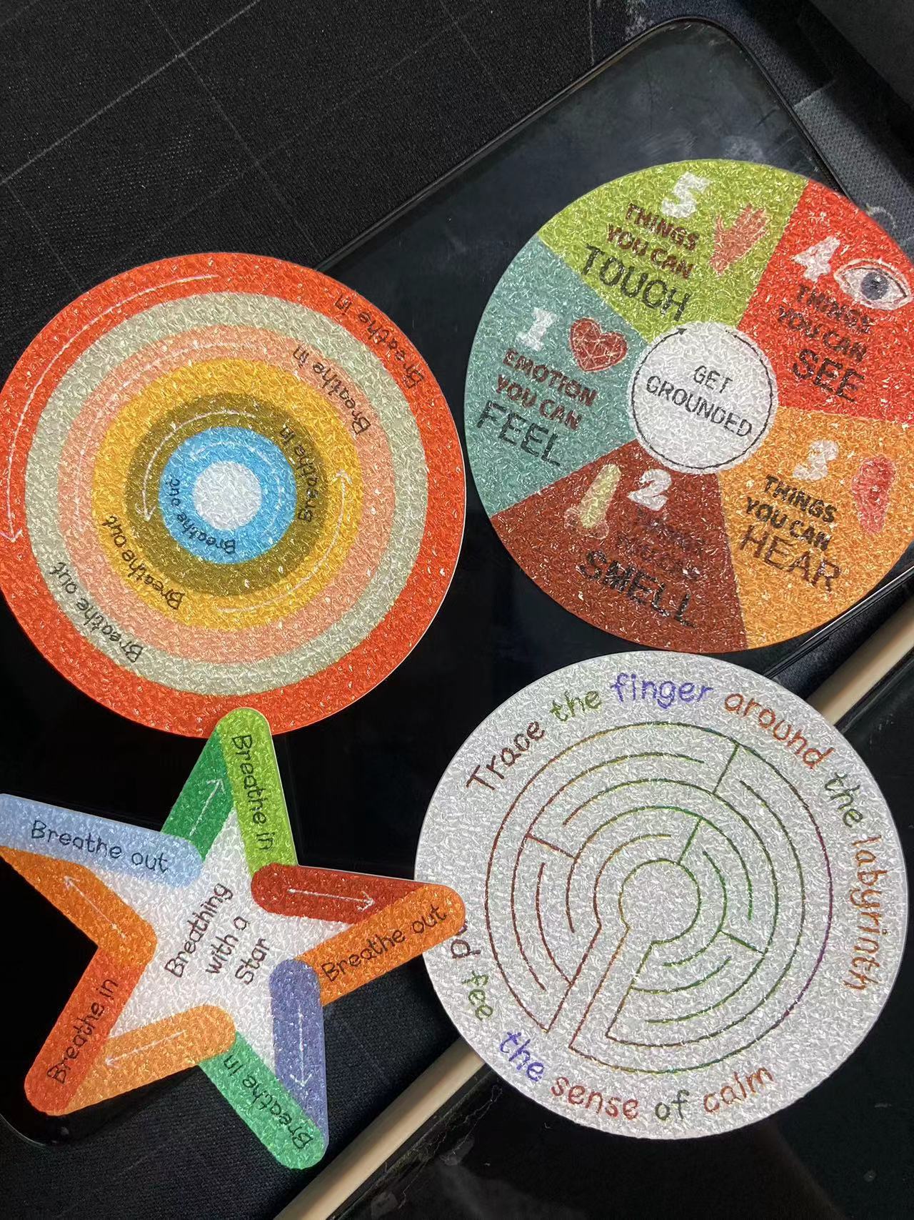 자갈 감압 스티커 4개, 세트당 48개