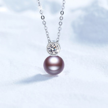莫桑石项链天然淡水珍珠戴妃王妃款吊坠s925纯银项链工厂现货批发