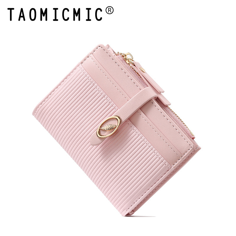 クロスボーダー小新鮮な 80% off 女性財布学生かわいいニッチデザイン葉 PU ストライプ小銭入れ卸売|undefined