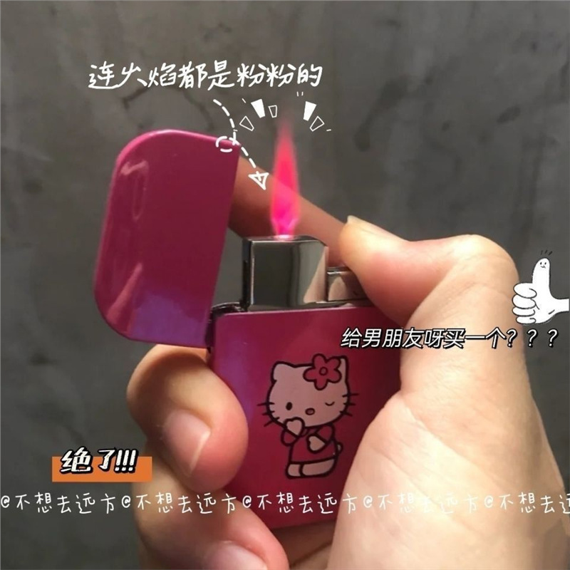 [A generation of hair] kitty cat cute lighter windproof high color value Hello Kitty inflatable creative net red less