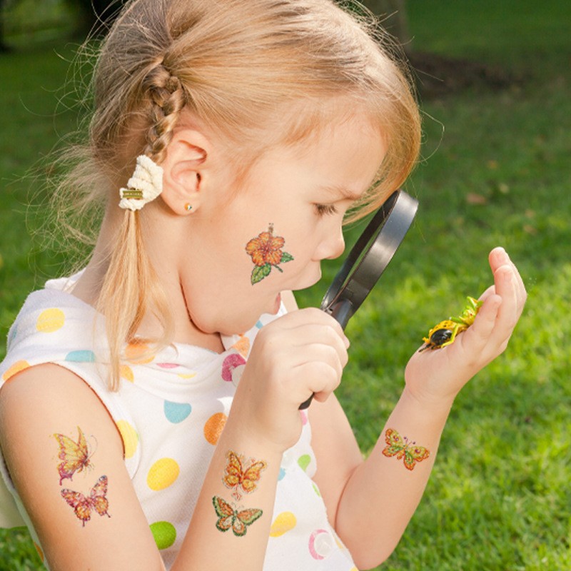 Nuevo punto brillante tatuaje pegatina impermeable y resistente al sudor dibujos animados para niños dinosaurio unicornio insecto tatuaje pegatina